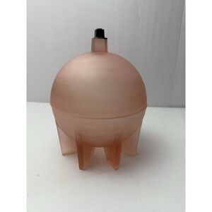 Mid Century Modern Hollywood Regency Frosted Pink Glass Powder worlds fair Dish